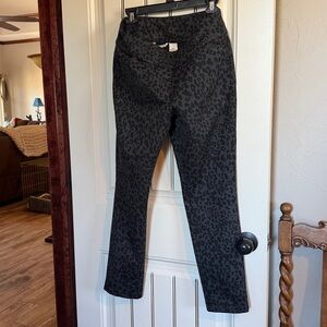 Westbound Black and Gray Leopard  Print Pants, worn 1 time.  Dark Color